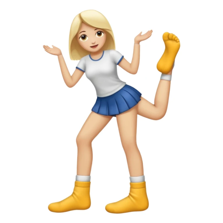 Femme blonde déguisée en  chaussette géante sticker