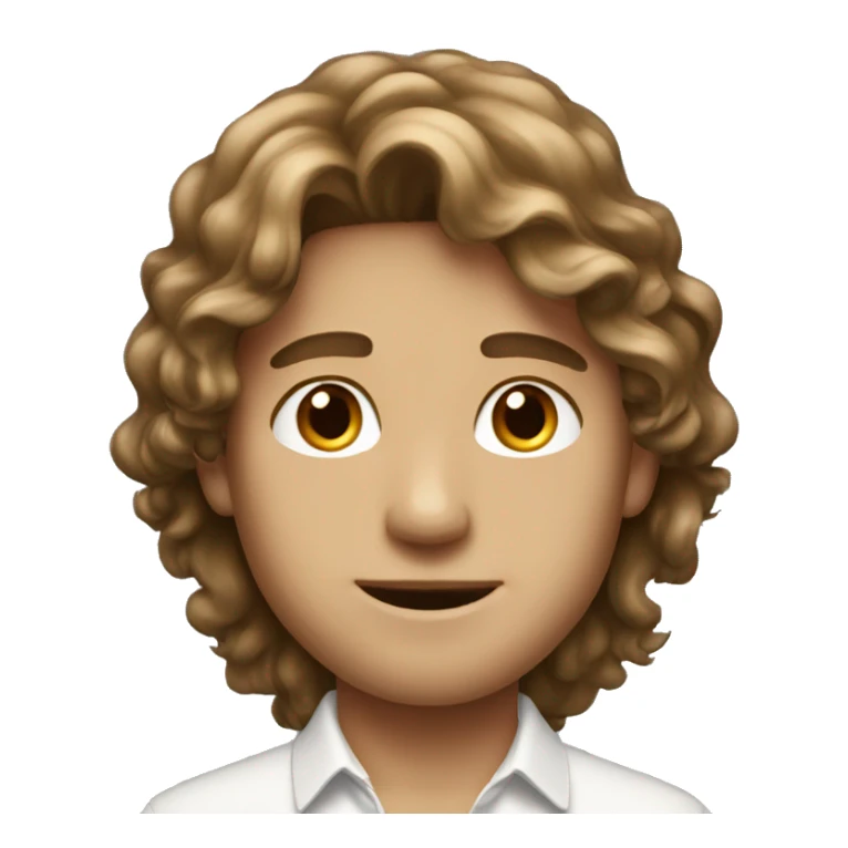 Rich boy with long brown hair sticker