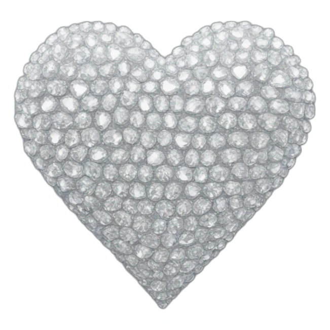 Heart made of white diamonds   sticker