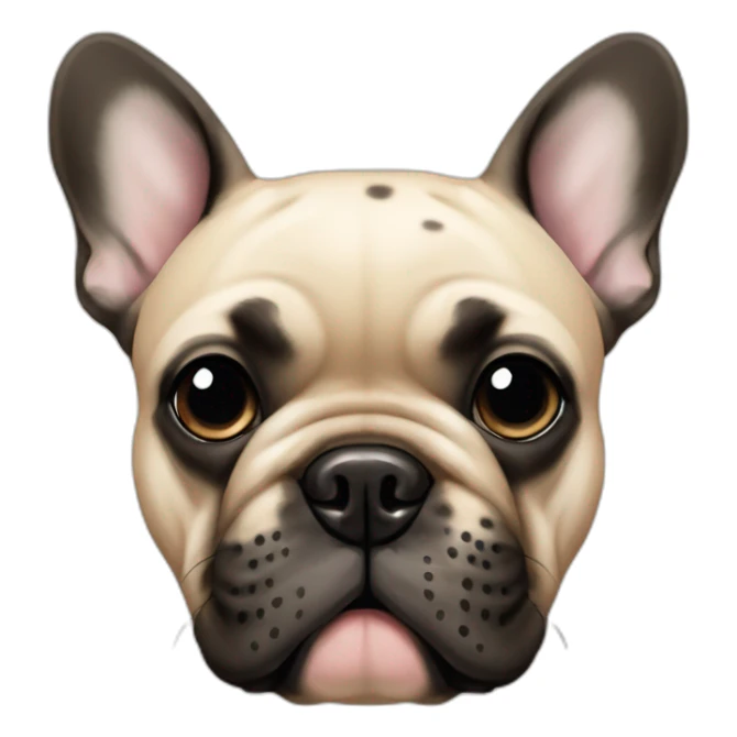 French bulldog beige with black spots on the head sticker