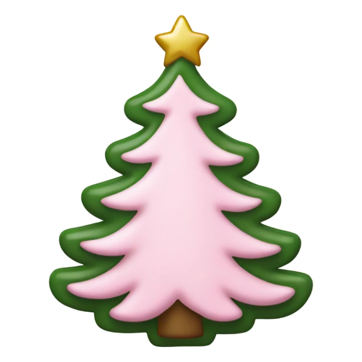 Light pink Pink Christmas tree white ornament  sticker