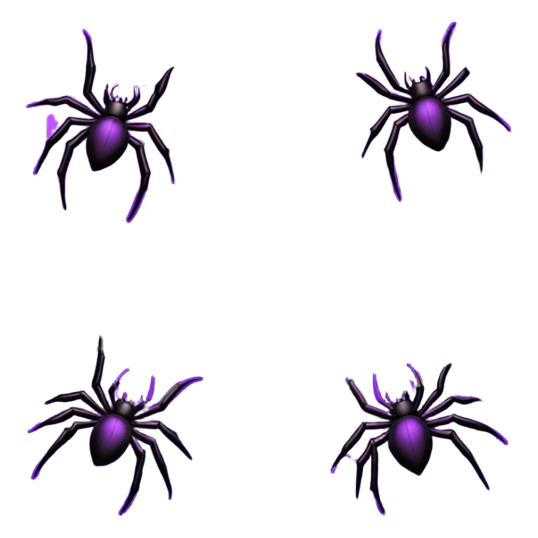 A square Halloween photo frame with glowing neon-purple spider-web patterns along the edges and a few small black bats perched on the corners. The center is completely transparent  sticker