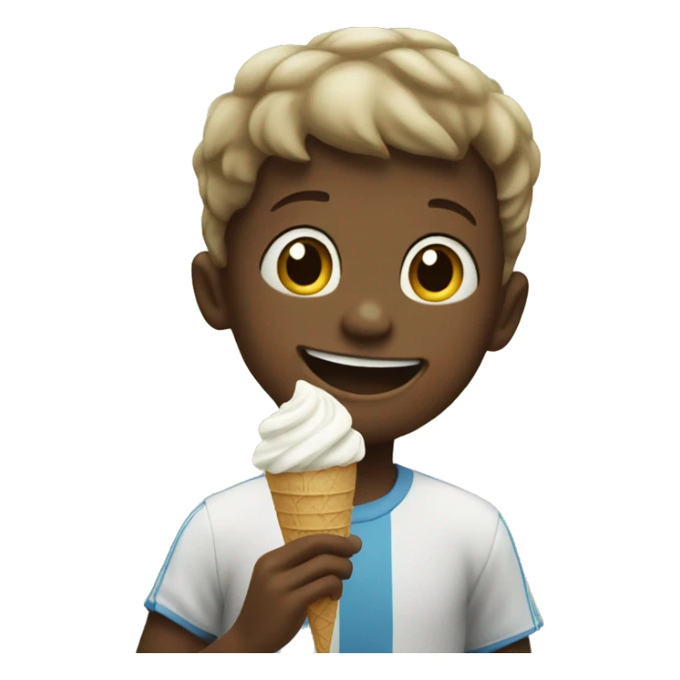 smiling boys outdoors in nature eating ice cream  sticker