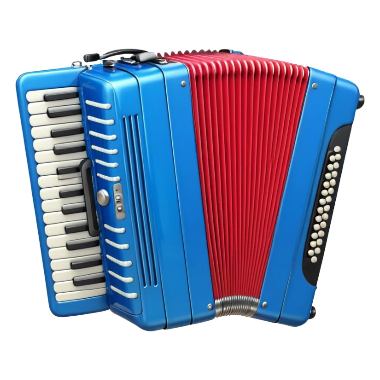blue accordeon, 3D emoji style sticker