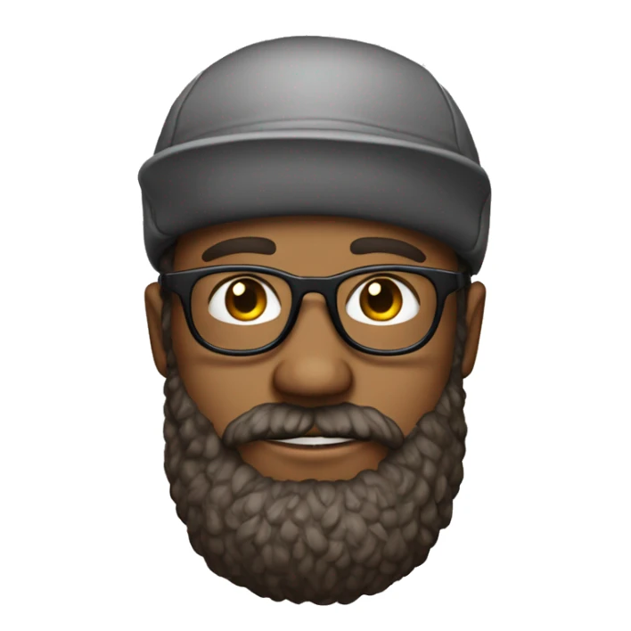 young brown-haired white man with a hat, really strong glasses, and a salt-and-pepper beard sticker