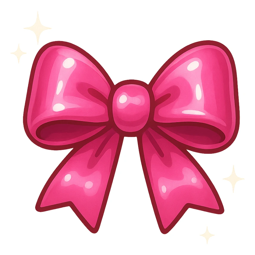 new bow emoji, cute and shiny, with sparkles sticker