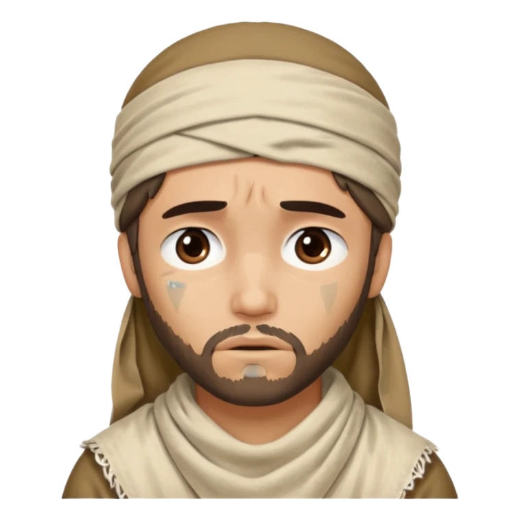 Sad tear with bandana on his head saying 100% Jesus sticker