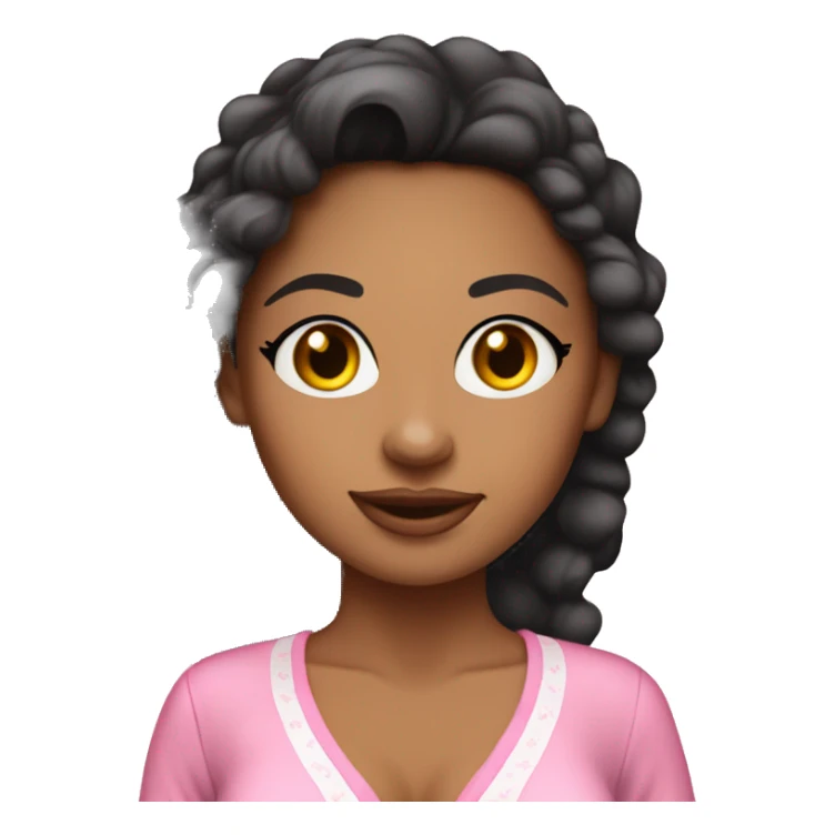 Tan skin girl wearing a pink Coquette pj set sticker