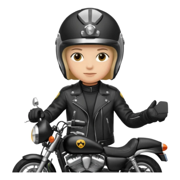 Jul qui fe le signe jul sur une moto sticker