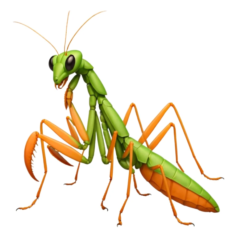 Orange praying mantis sticker