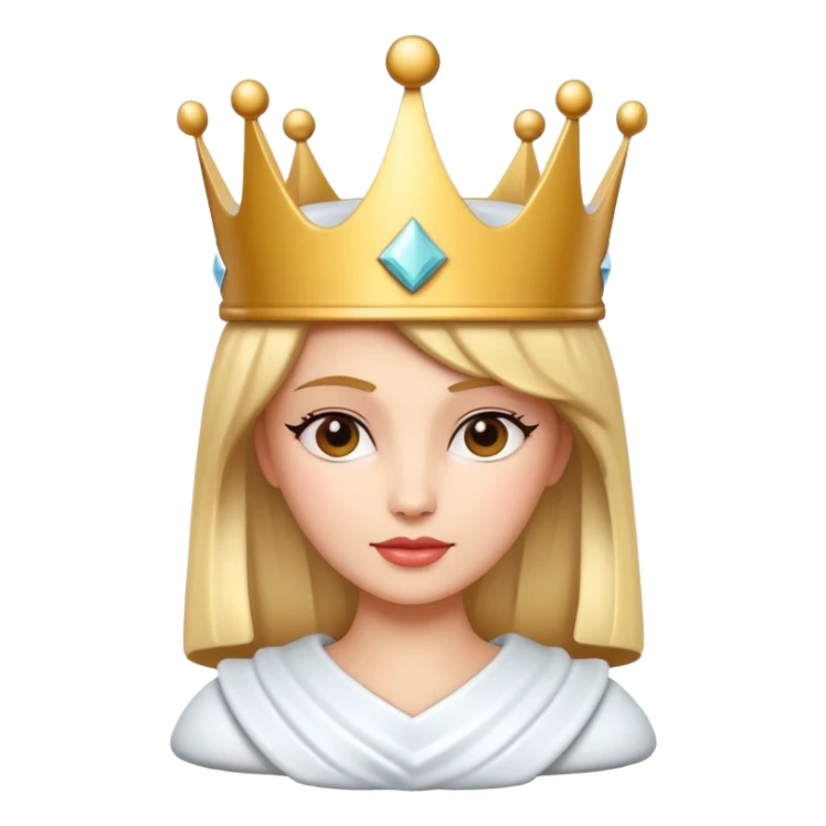 
chess queen piece object, elegant crown top, 3D cartoon, glossy material, soft shadow, mobile game icon style, centered, clean background, no text, no watermark
 sticker