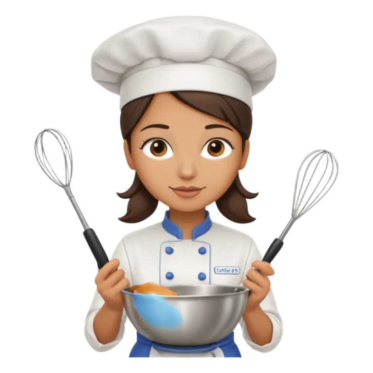 female chef holding whisk and bowl sticker