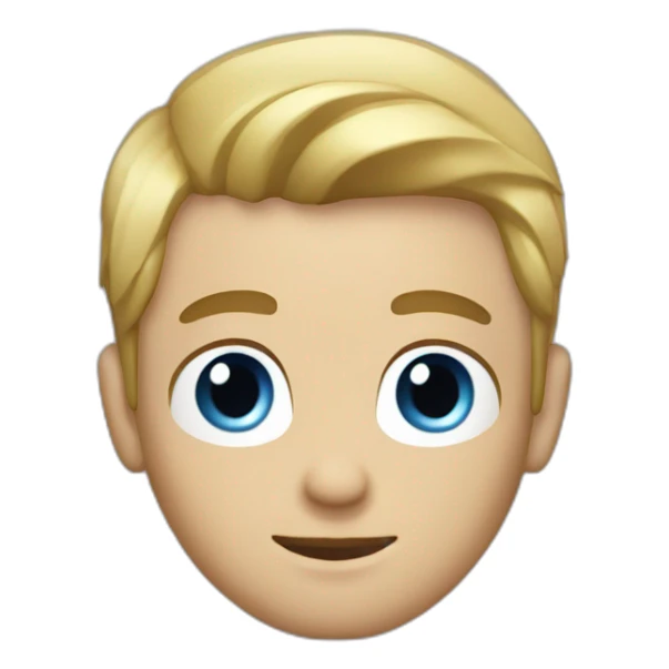 21 year guy with short blonde straight hair and short beard; blue eyes sticker