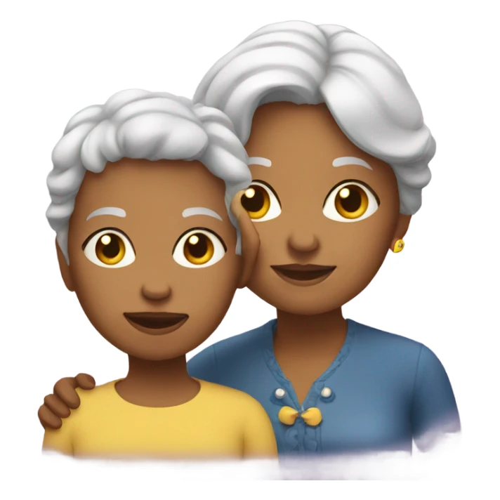 Grandmother with a girl sticker