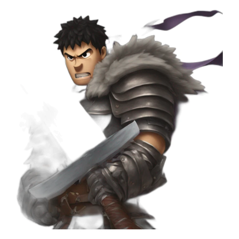 angry berserk guts carrying a huge sword on his shoulder sticker