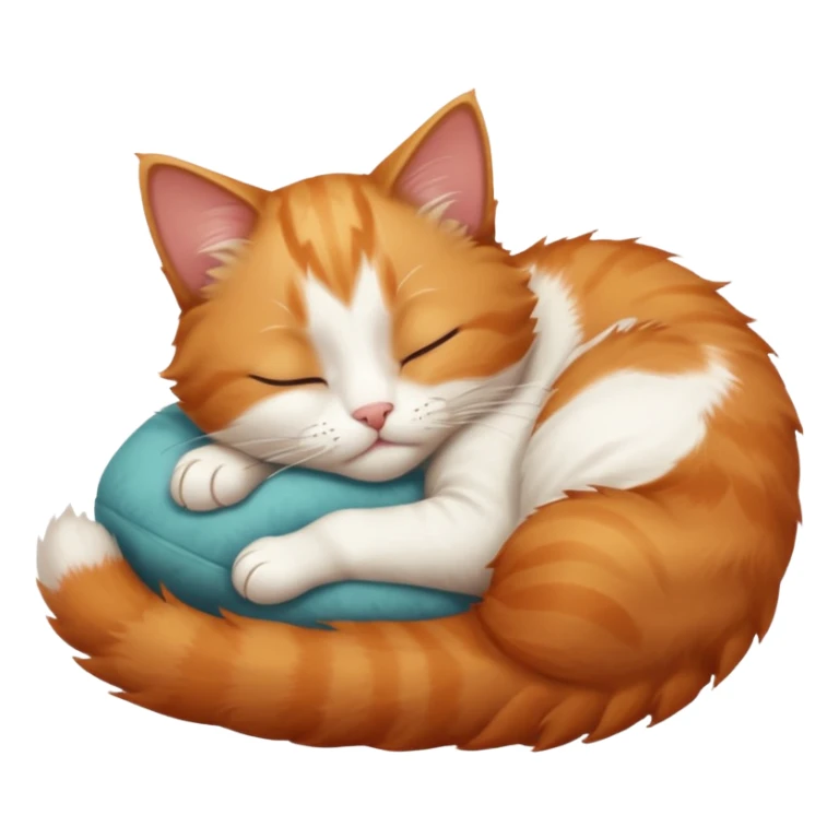 ginger and white small cat eyes closed lying down in weird position sticker