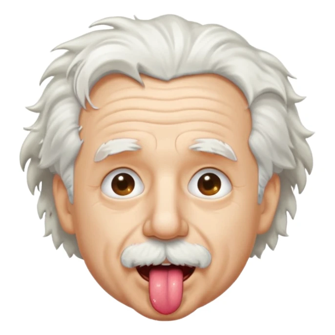 Einstein stick out your tongue, half body sticker