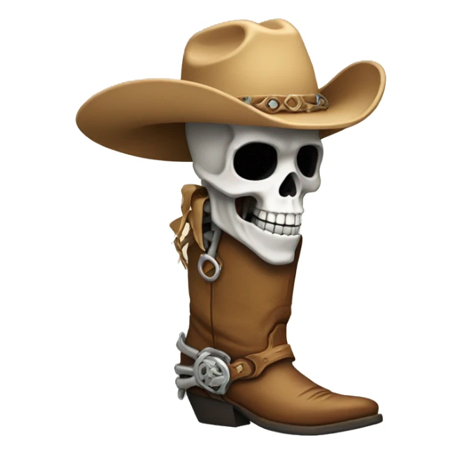  skeleton with a cowboy hat and cowboy boots  sticker