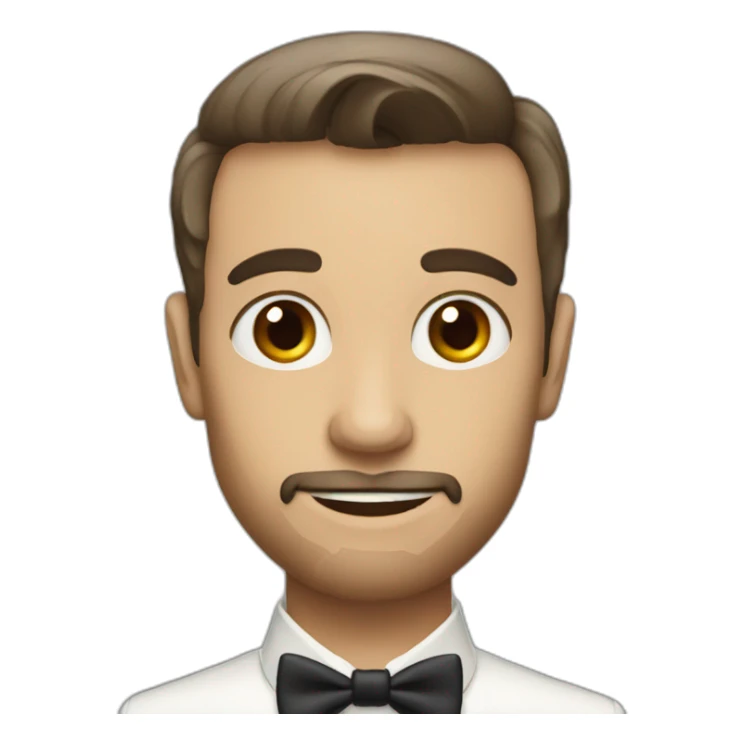 A skinny guy with a stubble in a wedding dress sticker