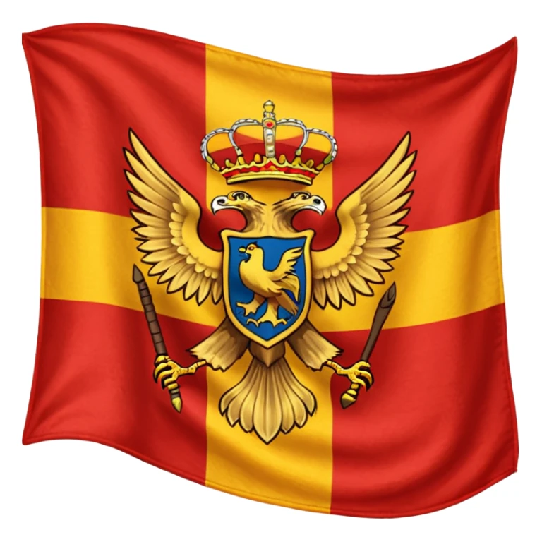 Bandera de españa con un águila en el escudo sticker