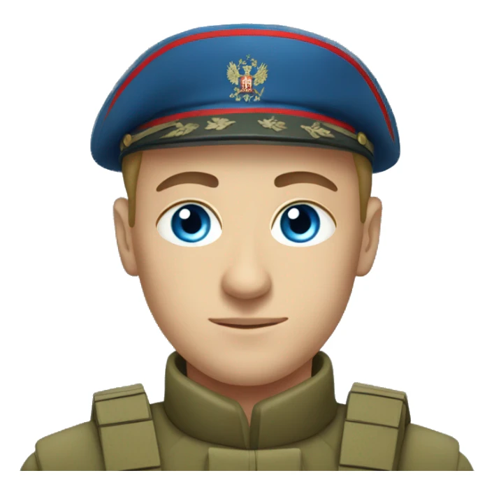 russian soldier with blue eyes sticker