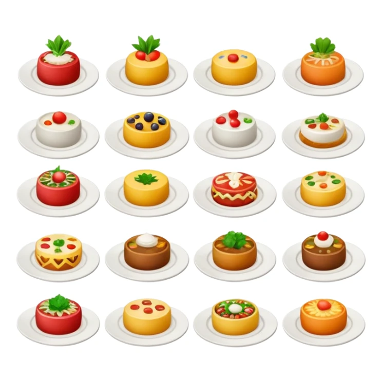 A variety of unknown dishes sticker