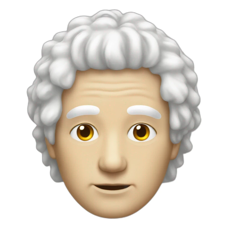 Men's body from 1900 white wig sticker