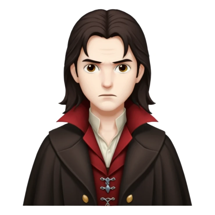 Vampire Hunter D with dark brown long hair sticker