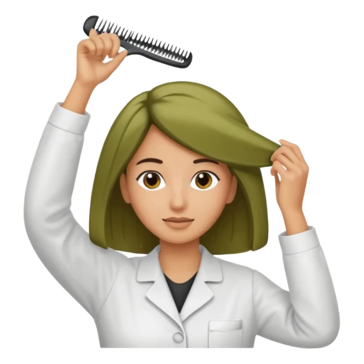 mujer peinandose en la peluqueria sticker