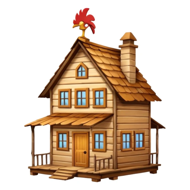 wooden house on live chicken legs sticker