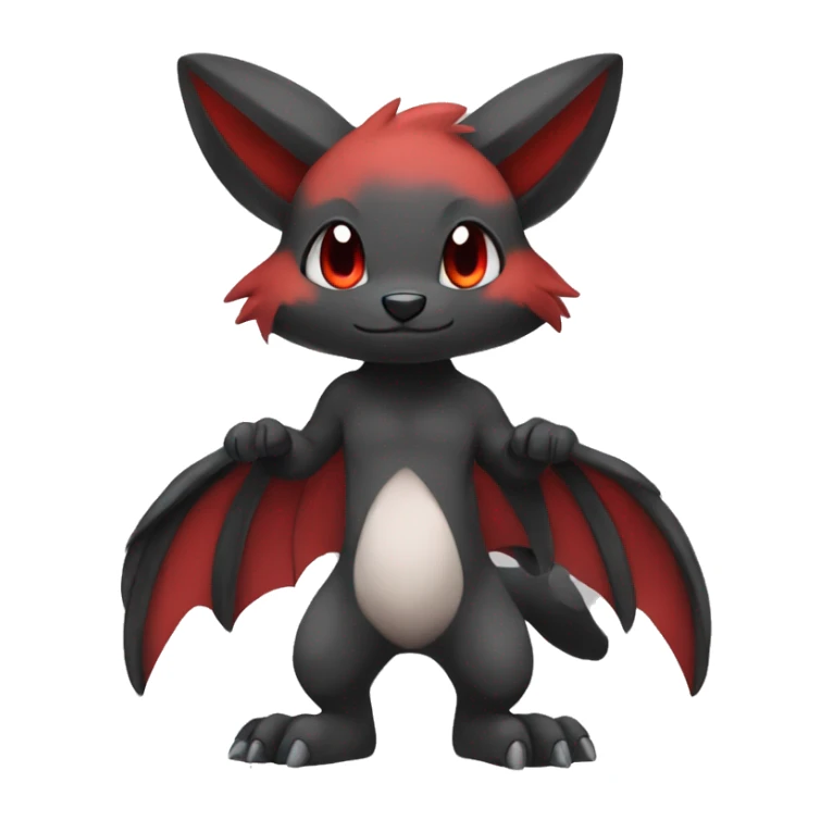 Cute cool black red animal hybrid Fakemon full body sticker