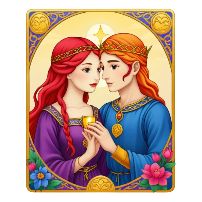 Los enamorados carta de tarot sticker