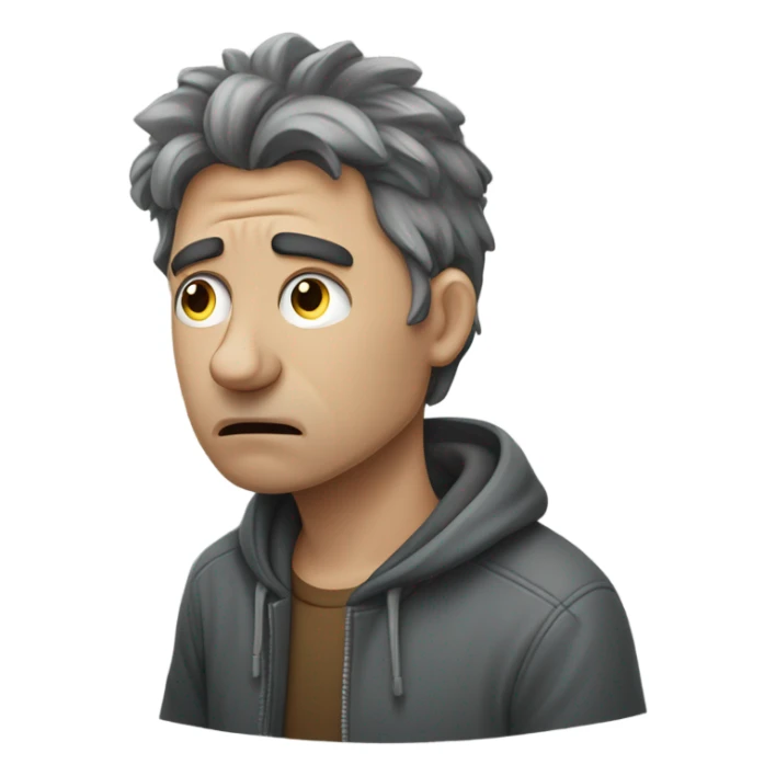 a man who is sick because of love sticker