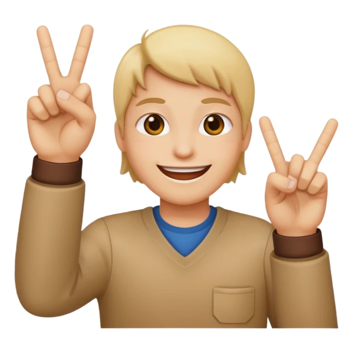 Can you make this emoji 😊 but holding up two middle fingers  sticker
