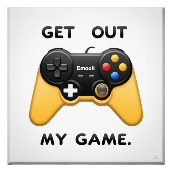 Paint that says "Get out of my game" sticker