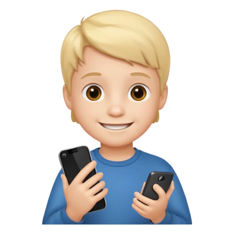 little kid with phone sticker