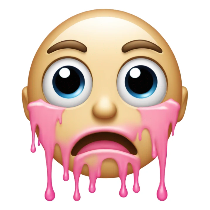 normal crying emoji but with pink tears sticker