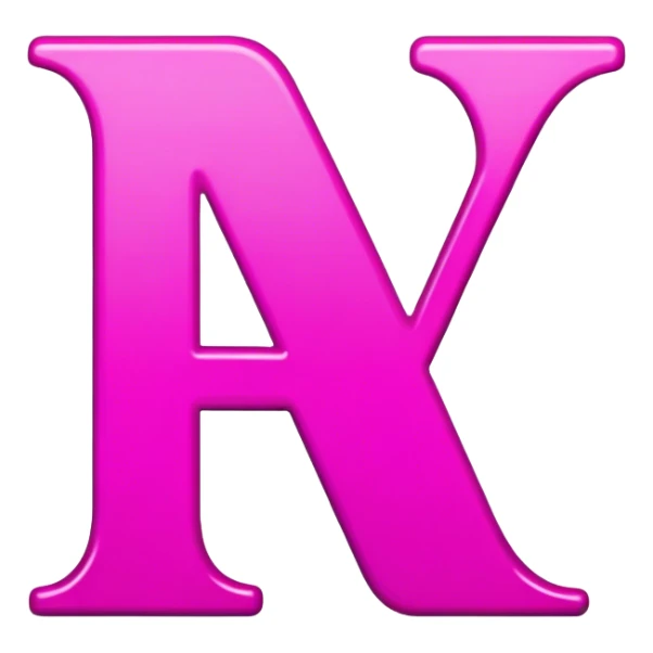 Letter “V” in magenta pink color sticker