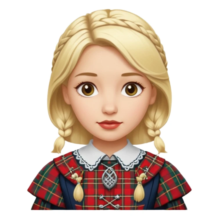 blonde woman wearing scottish traditional clothes sticker