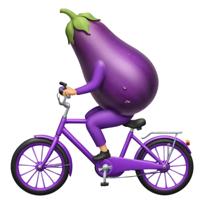 Egg plant riding a bike sticker