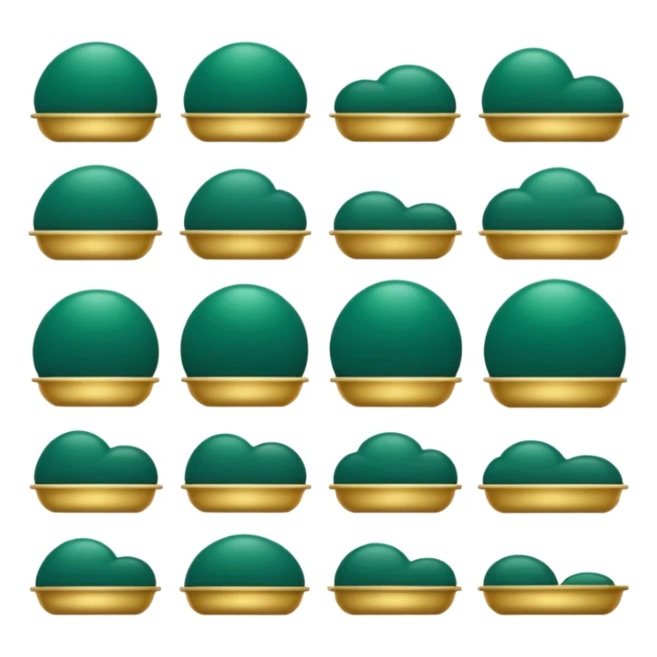 dark green emoji set for luxury seaside accommodation theme sticker