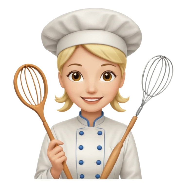 woman chef with a whisk  sticker