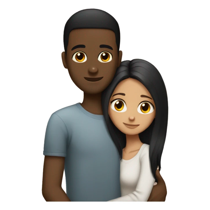 Somali guy with Spanish girlfriend with straight light black hair hugging  sticker
