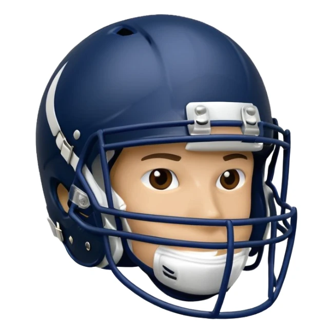 College football player helmet in a deep, dark color sticker