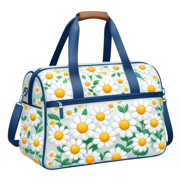 A sports bag with a milky print in a small flowers sticker