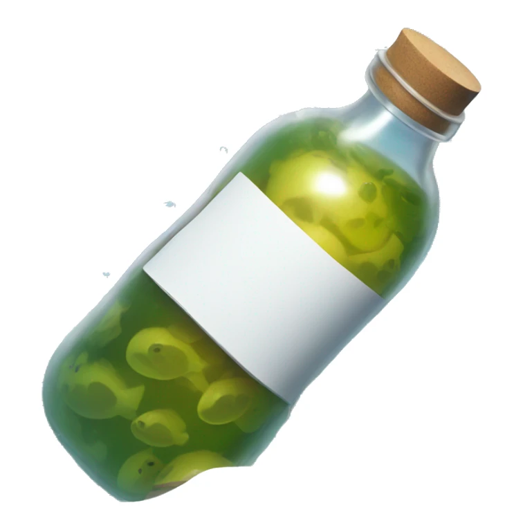 make a bottle laying in ocean with a note half sticking out of it sticker