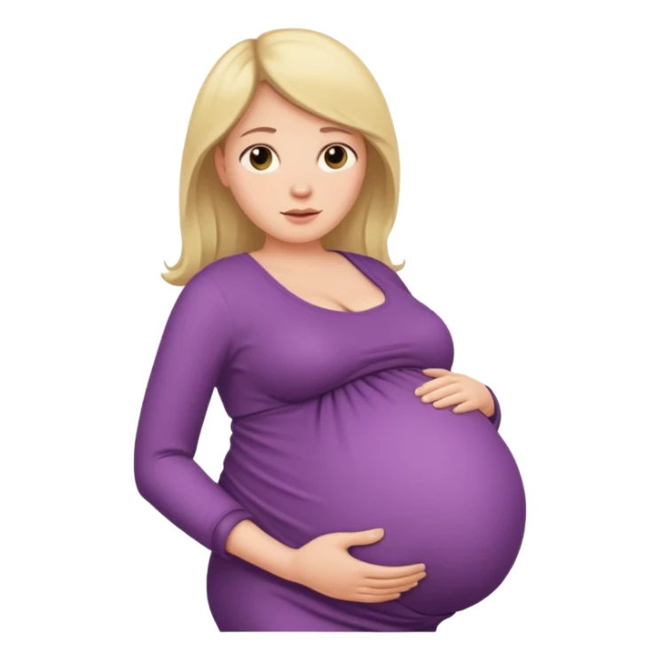 very heavily pregnant overdue lady with large belly  sticker