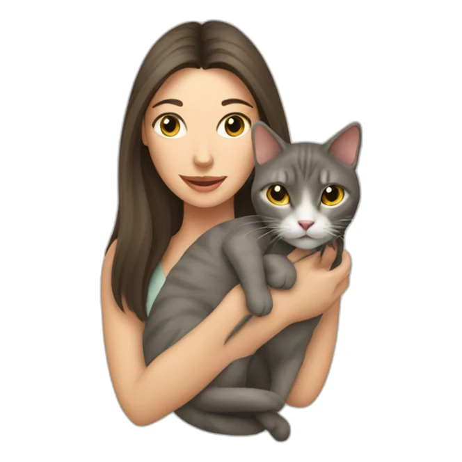 Cat with woman sticker