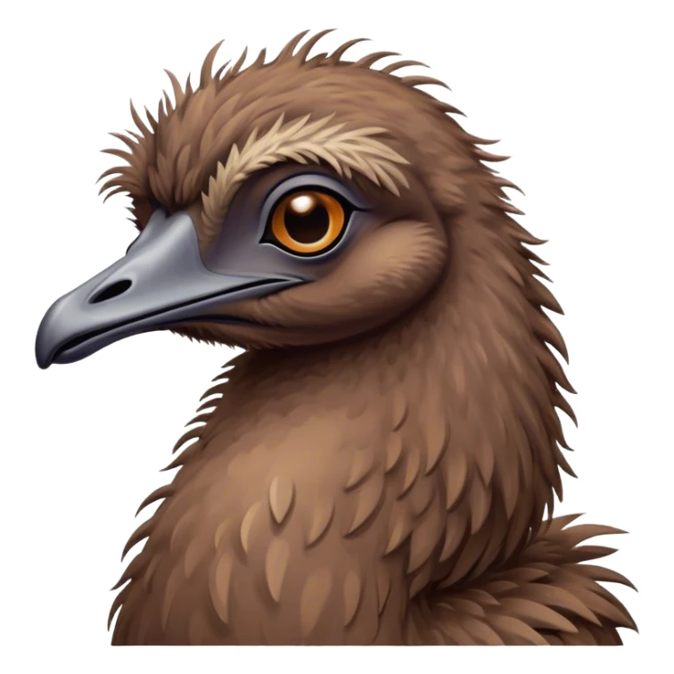 Meme-Worthy Cute Sleeping Emu Portrait Emoji, Head resting peacefully with a contented smile, showcasing a tall, graceful build and a luxuriously soft brown plumage, eyes shut in a serene, restful nap, Simplified yet hilariously adorable features, highly detailed, glowing with a soft, drowsy light, high shine, relaxed and utterly lovable, stylized with an air of playful laziness, bright and heartwarming, soft glowing outline, capturing the essence of a comically sleepy emu, so meme‐worthy it feels like it could instantly become the next viral sensation of adorable slumber! sticker