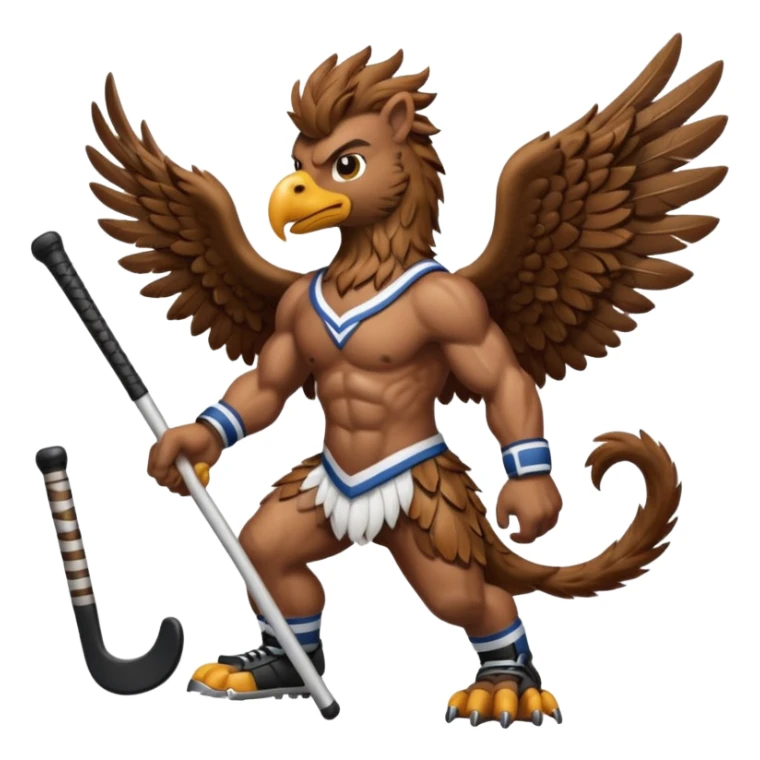 a griffin with a hockey stick sticker
